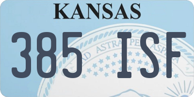 KS license plate 385ISF