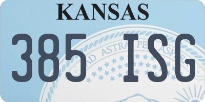 KS license plate 385ISG