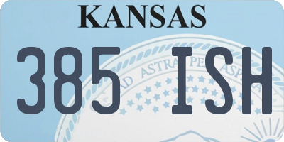 KS license plate 385ISH