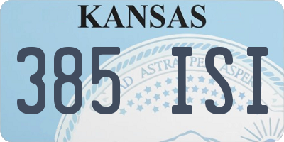 KS license plate 385ISI