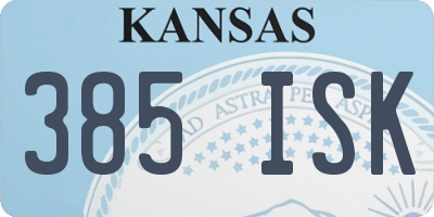KS license plate 385ISK
