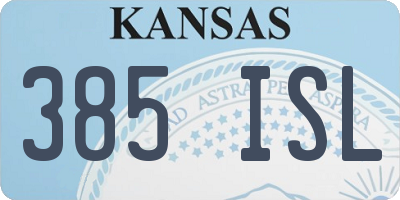 KS license plate 385ISL
