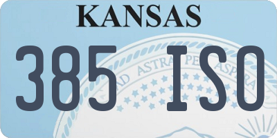 KS license plate 385ISO