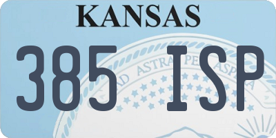 KS license plate 385ISP