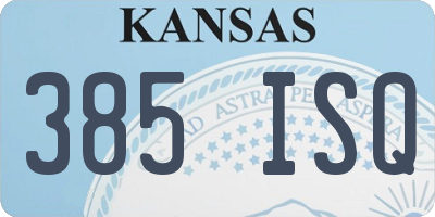 KS license plate 385ISQ