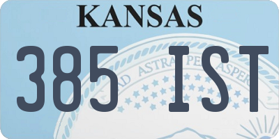 KS license plate 385IST