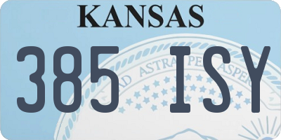 KS license plate 385ISY