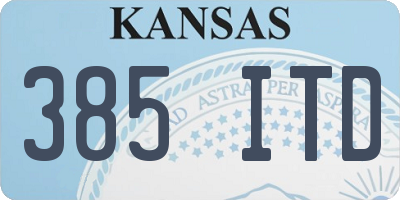 KS license plate 385ITD