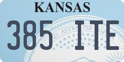 KS license plate 385ITE