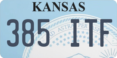 KS license plate 385ITF