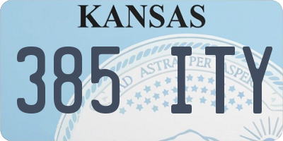 KS license plate 385ITY