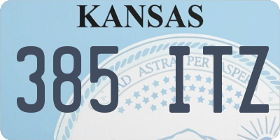 KS license plate 385ITZ