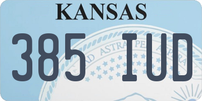 KS license plate 385IUD