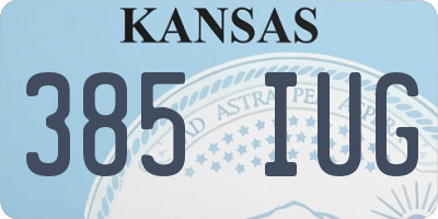 KS license plate 385IUG