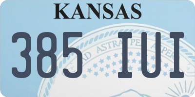 KS license plate 385IUI