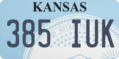 KS license plate 385IUK