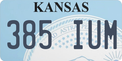KS license plate 385IUM