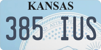 KS license plate 385IUS