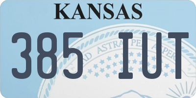 KS license plate 385IUT