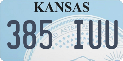 KS license plate 385IUU