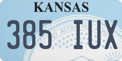 KS license plate 385IUX