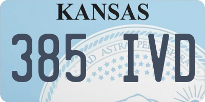 KS license plate 385IVD