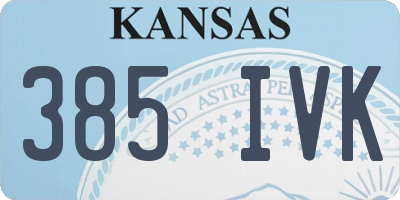 KS license plate 385IVK