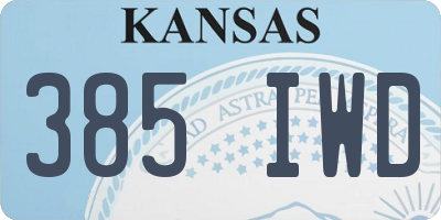 KS license plate 385IWD