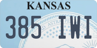 KS license plate 385IWI