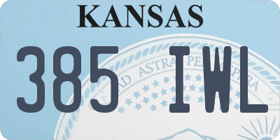 KS license plate 385IWL