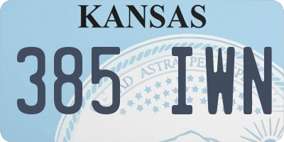 KS license plate 385IWN