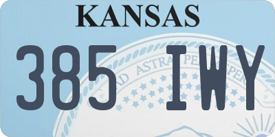 KS license plate 385IWY