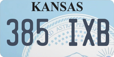 KS license plate 385IXB