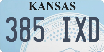 KS license plate 385IXD