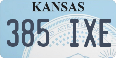KS license plate 385IXE
