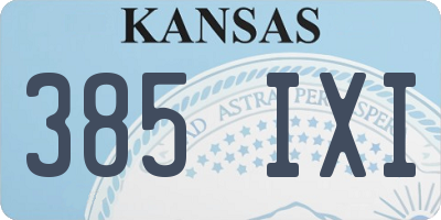 KS license plate 385IXI