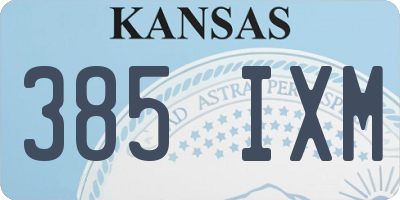 KS license plate 385IXM