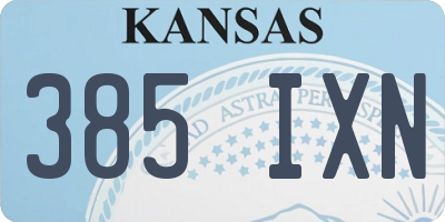 KS license plate 385IXN