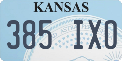 KS license plate 385IXO