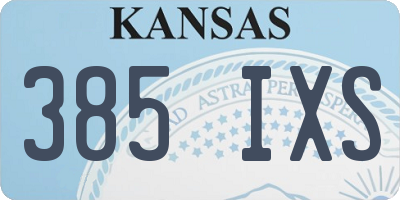 KS license plate 385IXS