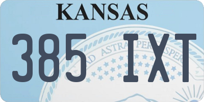KS license plate 385IXT