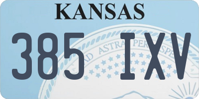 KS license plate 385IXV