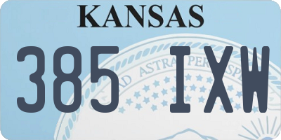 KS license plate 385IXW