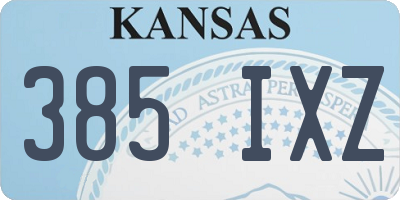 KS license plate 385IXZ