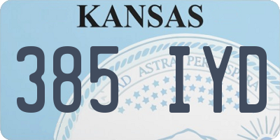 KS license plate 385IYD