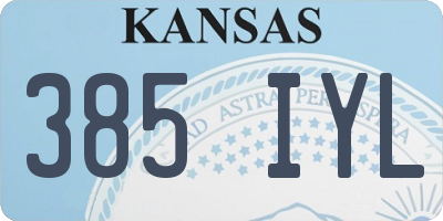 KS license plate 385IYL