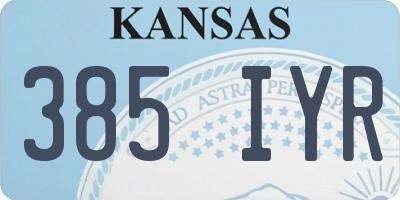 KS license plate 385IYR