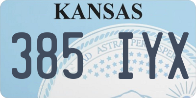KS license plate 385IYX