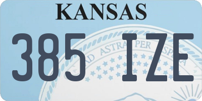 KS license plate 385IZE