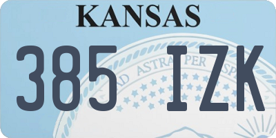 KS license plate 385IZK